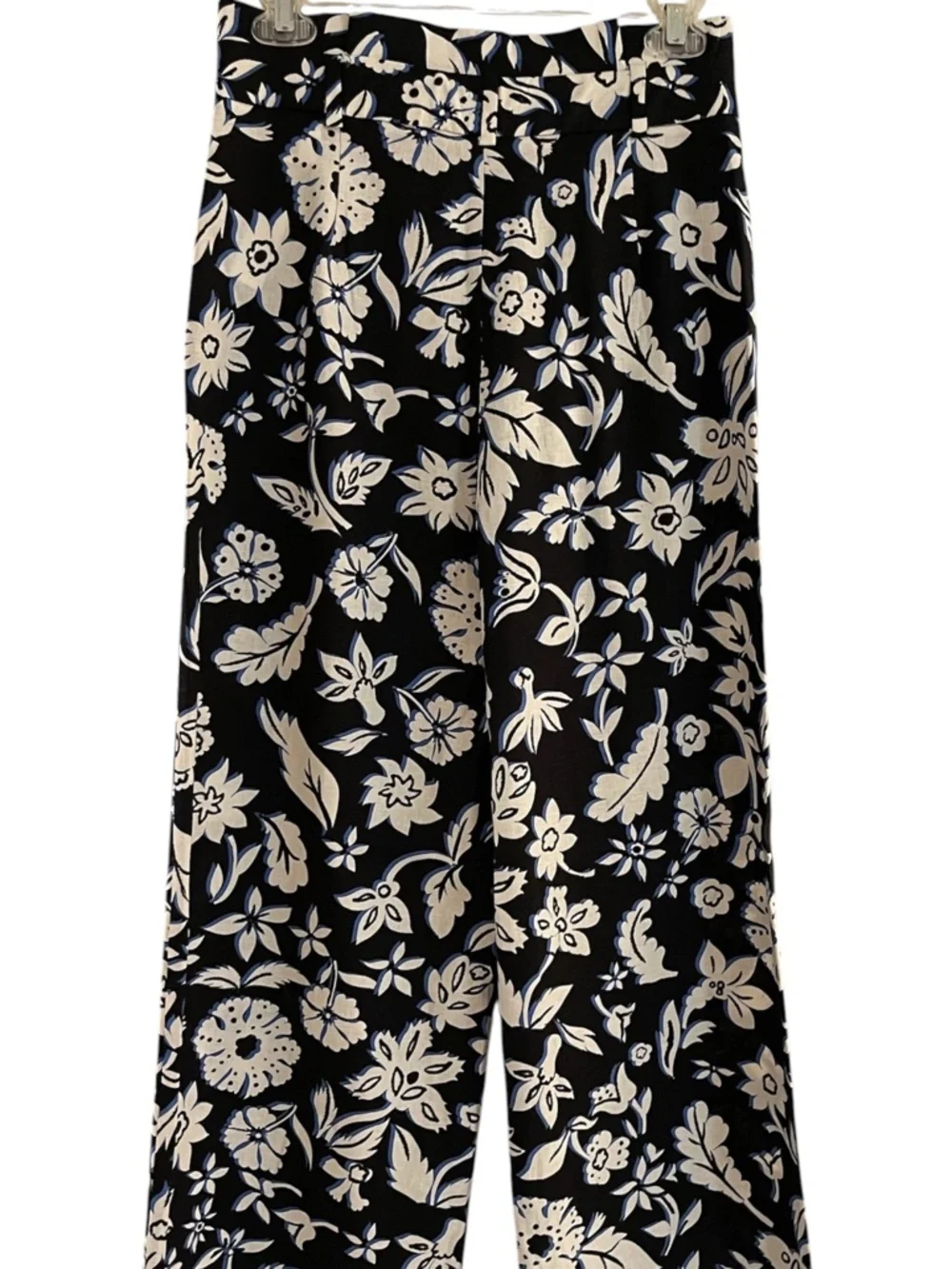 Zara Size Small Floral Print Highwaist Linen Wide Leg Pants, NWT